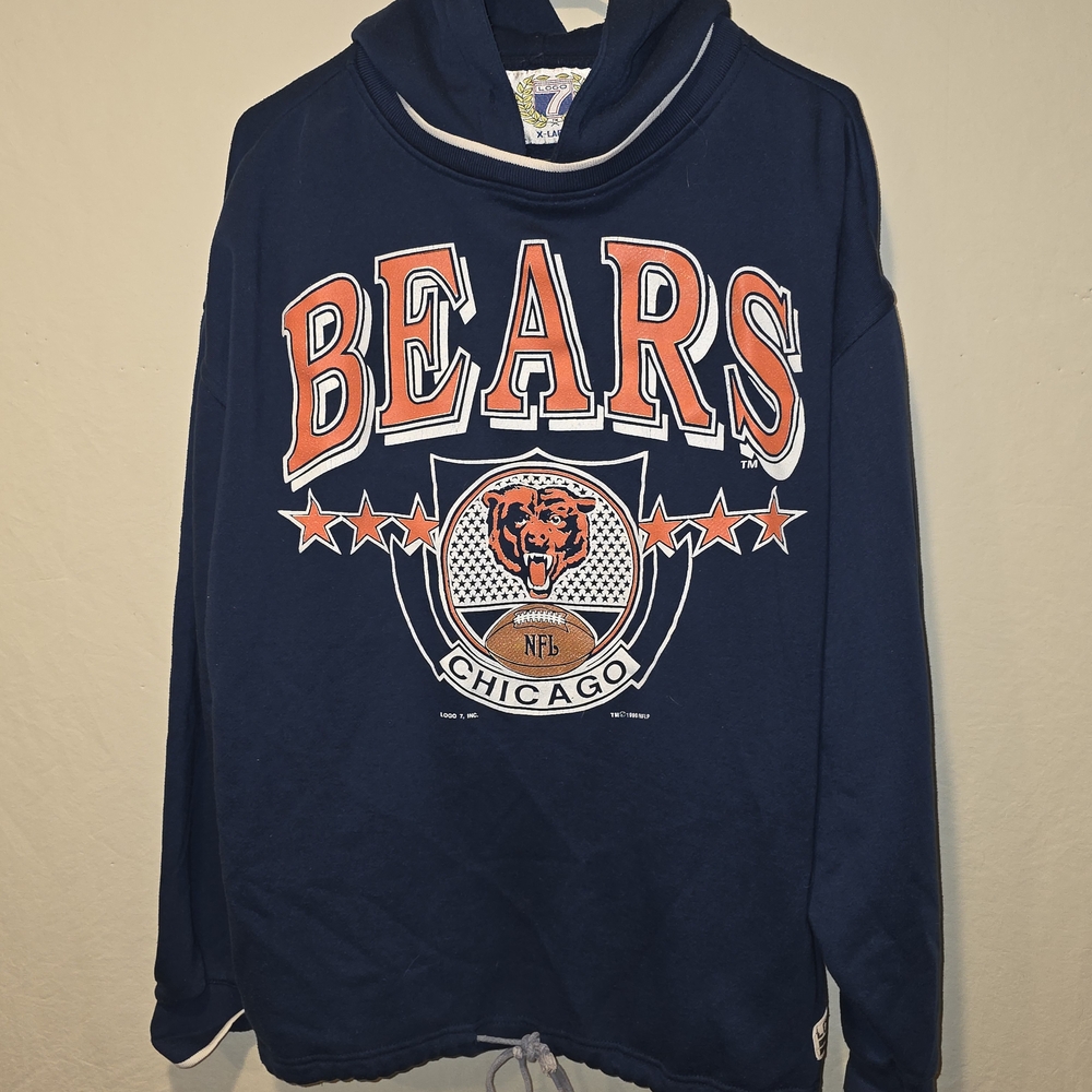 Vintage 1990 Logo 7 NFL Chicago Bears Hoodie